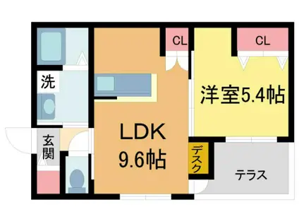 ラ リュール(1LDK/2階)の間取り写真