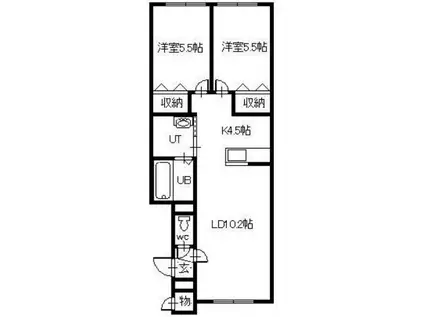 KOMIEII(2LDK/2階)の間取り写真