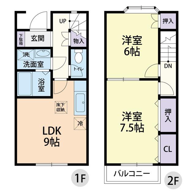 MAISON LA MER III(2LDK/1階)の間取り写真