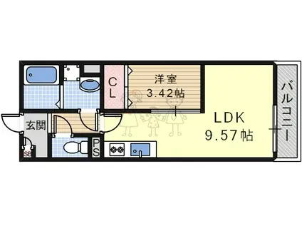 ラ・フォートあびこ杉本(1LDK/1階)の間取り写真