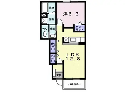 エスペランサ(1LDK/1階)の間取り写真