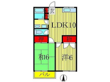 Nステージ逆井(2LDK/2階)の間取り写真