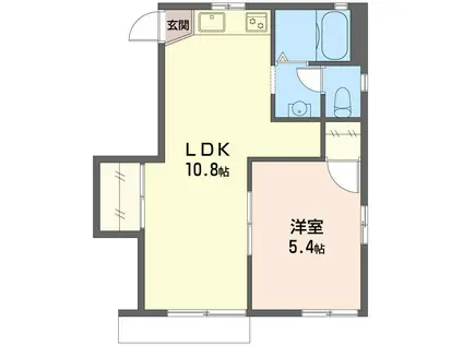 ヘリオス南竜房(1LDK/1階)の間取り写真