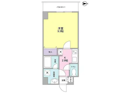 ヒルサイド御茶ノ水(1K/4階)の間取り写真