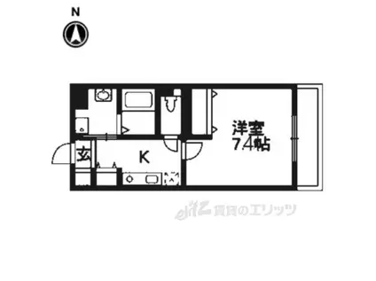コテージタケダ(1K/3階)の間取り写真