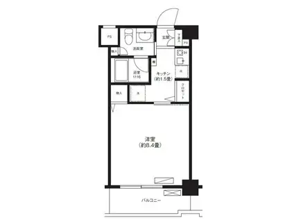 イトーピア仲町台(1K/3階)の間取り写真