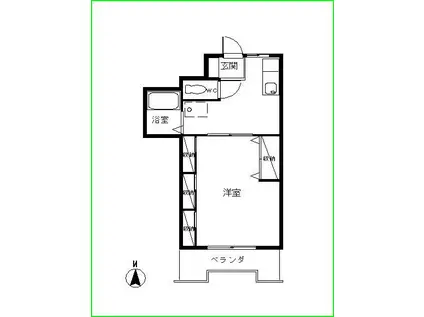 郡山キクチビル(1K/3階)の間取り写真