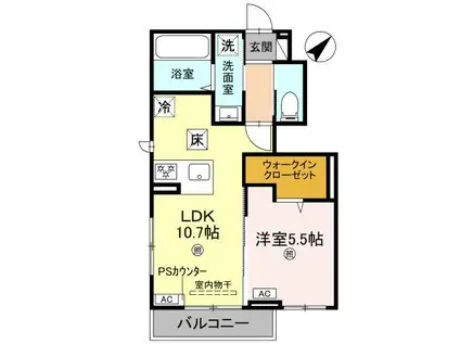 AMLETTE NEXLA COURT(1LDK/1階)の間取り写真