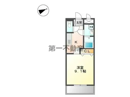 コンフォール(1K/1階)の間取り写真