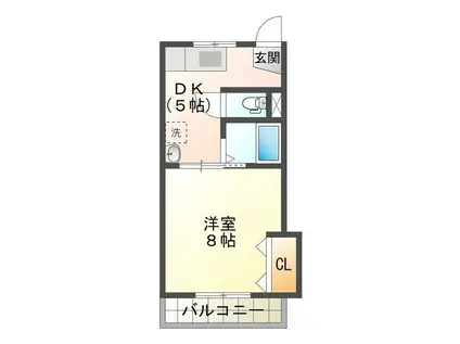 サンハイツ西幸3(1DK/1階)の間取り写真