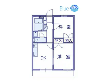 メイゾン・チュトワイエ白旗(2DK/2階)の間取り写真