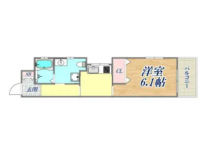 ワコーレエキサイド岡本(1K/4階)の間取り写真