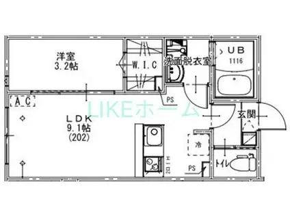 KEIAI RESIDENCE 北習志野(1LDK/2階)の間取り写真