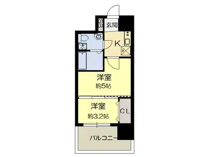 セレニテ江坂ルフレ(2K/6階)の間取り写真