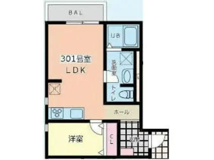 エムグレーススギタ(1LDK/3階)の間取り写真