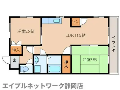 ボナールトノオカ(2LDK/2階)の間取り写真