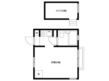 クォーターキャビン(ワンルーム/1階)の間取り写真