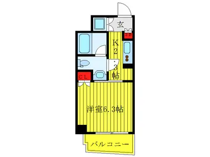 パークアクシス新板橋イースト(1K/6階)の間取り写真