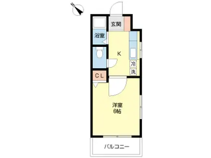 サンハイツ松田(1K/4階)の間取り写真