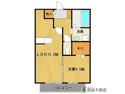 エマーブルIA棟(1LDK/2階)の間取り写真