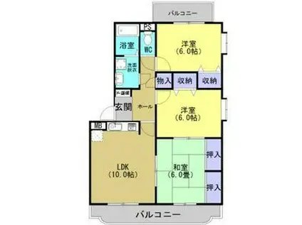 ユーミーグランシャリオI(3LDK/3階)の間取り写真