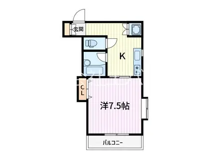 メゾンティーナ・7(1DK/3階)の間取り写真
