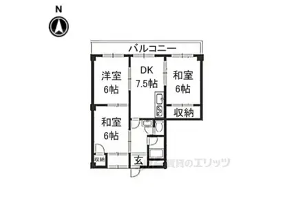 シティロイヤル高田市駅(3DK/4階)の間取り写真