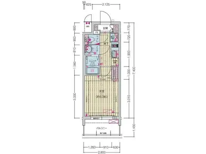 プレサンス桜山駅前アフォード(1K/11階)の間取り写真