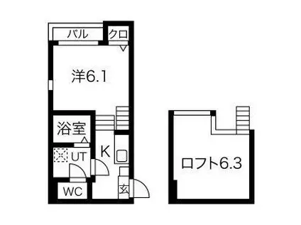 シルバーコート大曽根(1K/1階)の間取り写真
