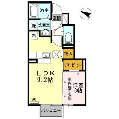 キャトルセゾン(1LDK/1階)の間取り写真
