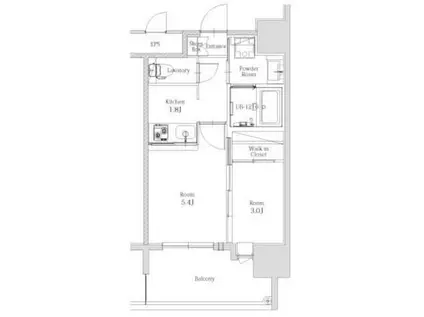 エンクレスト博多駅前ART(2K/7階)の間取り写真