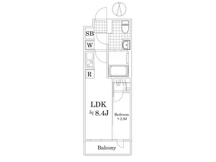 ラフィスタ鷺ノ宮(1LDK/4階)の間取り写真