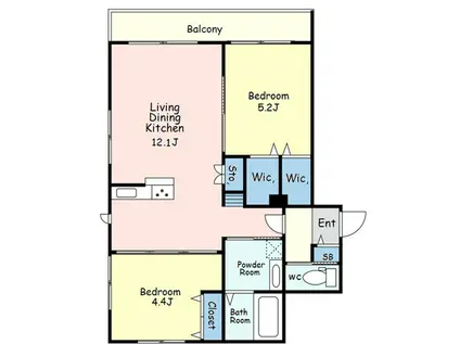 SAINT LAMBERT サンランベール(2LDK/3階)の間取り写真