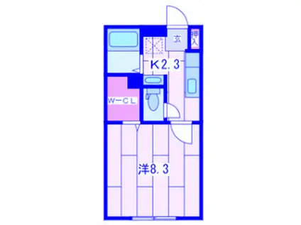 パパメゾン(1K/1階)の間取り写真