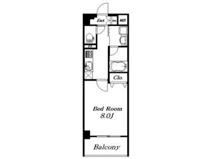 ブレイブワン(1K/5階)の間取り写真