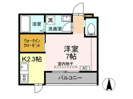 エル・シエロIII(1K/3階)の間取り写真