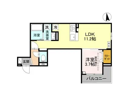 フローリッシュ(1LDK/3階)の間取り写真
