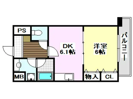 サクシード胤(1DK/3階)の間取り写真