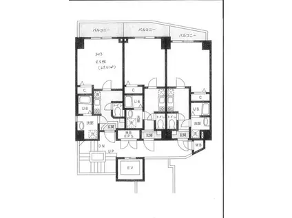ヴェリタスコート(1K/2階)の間取り写真