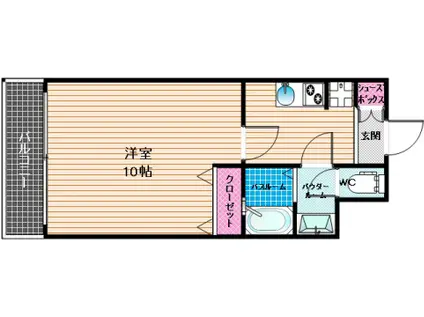 リーセント春町(1K/2階)の間取り写真