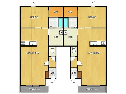 レヴァンテV(1LDK/3階)の間取り写真