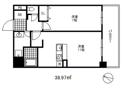 レオパレスアムールI(1K/1階)の間取り写真