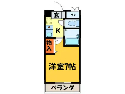 グランドオーク高井田(1K/3階)の間取り写真