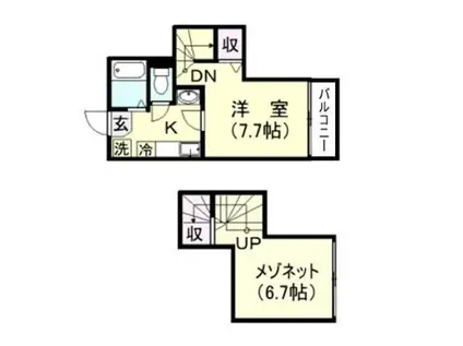 ホワイトマルセイユ(1K/1階)の間取り写真