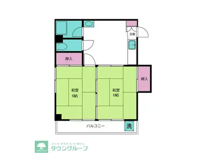 フォトナ新井薬師前(2DK/3階)の間取り写真