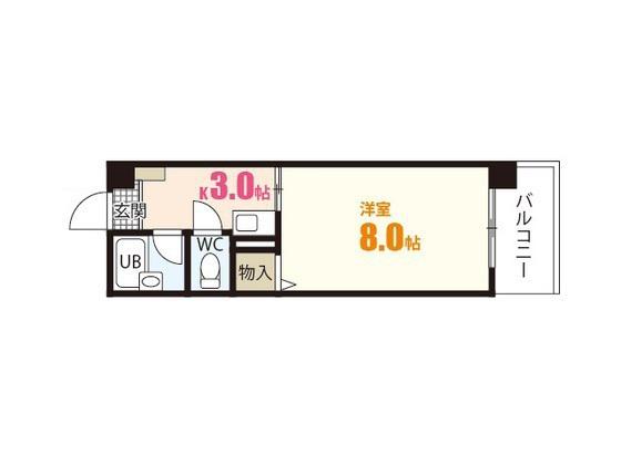 ウエルス21(1K/5階)の間取り写真
