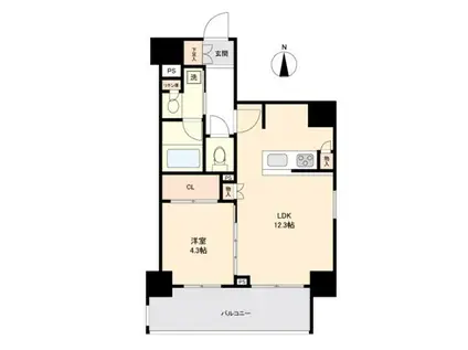 クレイシア・ヴァースクレイシア入谷(1LDK/3階)の間取り写真