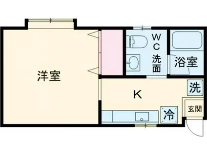 グリーンテラス(1K/1階)の間取り写真