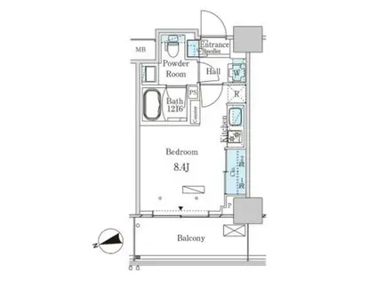 パークアクシス大塚ステーションゲートタワー(ワンルーム/15階)の間取り写真