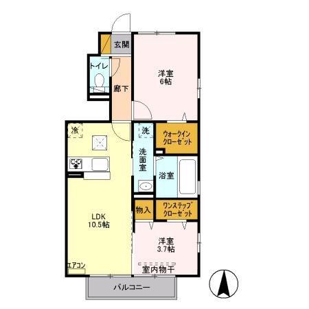 ルーチェ(2LDK/1階)の間取り写真